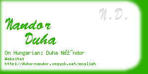 nandor duha business card